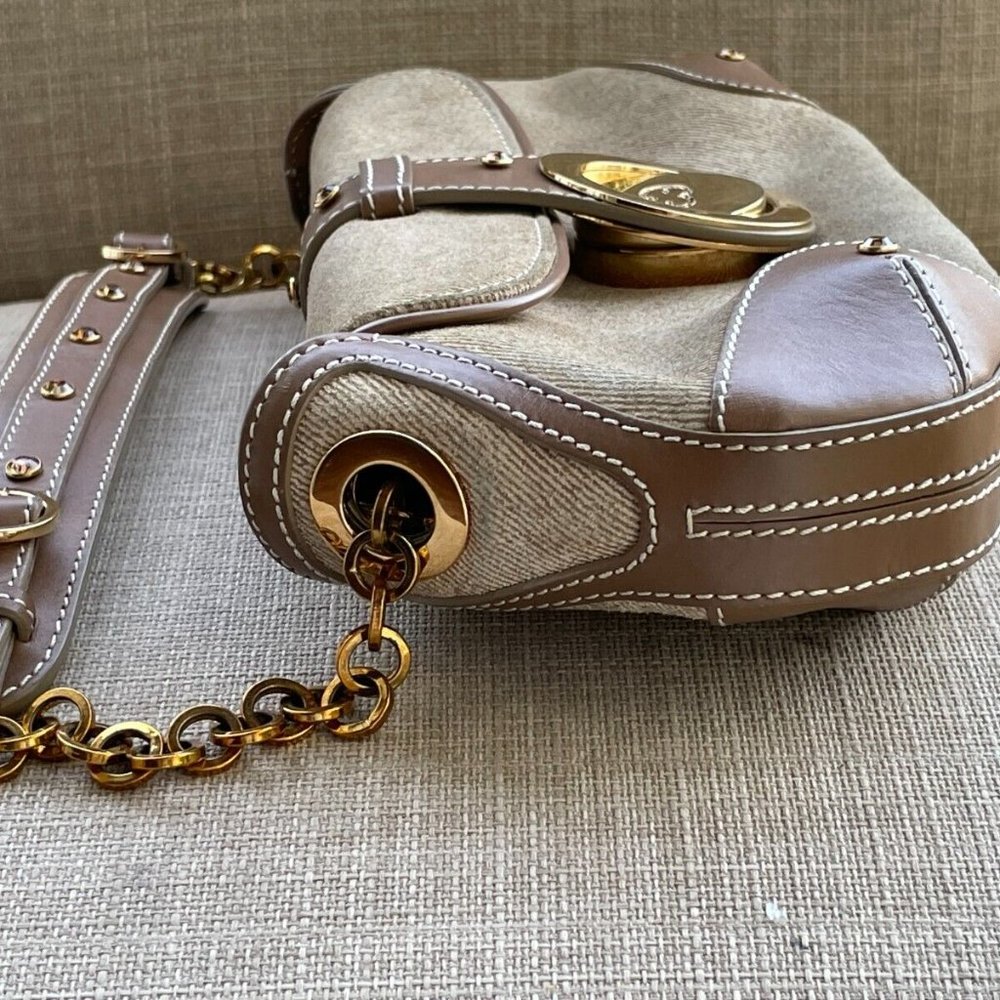 Escada Women Handbag Small Purse Bag Canvas/Leather Bag Handmade in Italy Authen - Picture 13 of 13